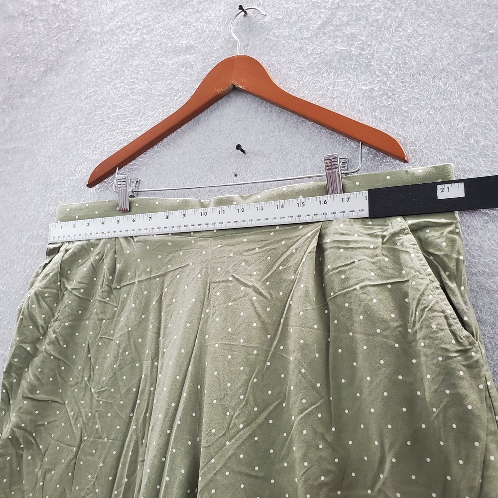 Torrid Women Pants 3 Green Polka Dot Wide-Leg Cropped 28" Inseam - Picture 5 of 10